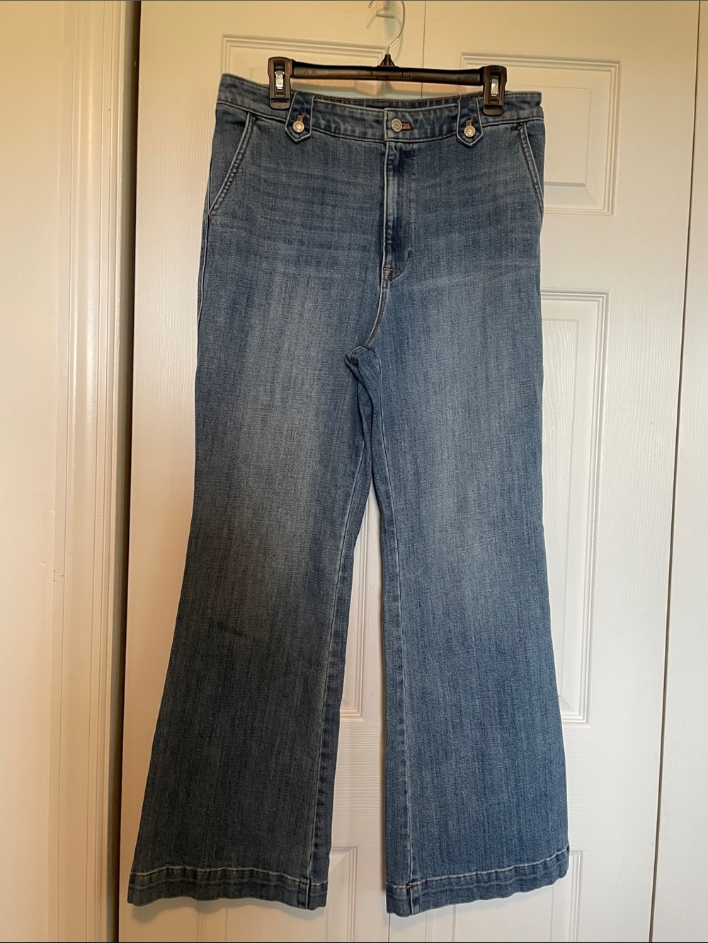 Talbots sz 12 Women's Light Denim Blue Flare Wide-Leg Jeans